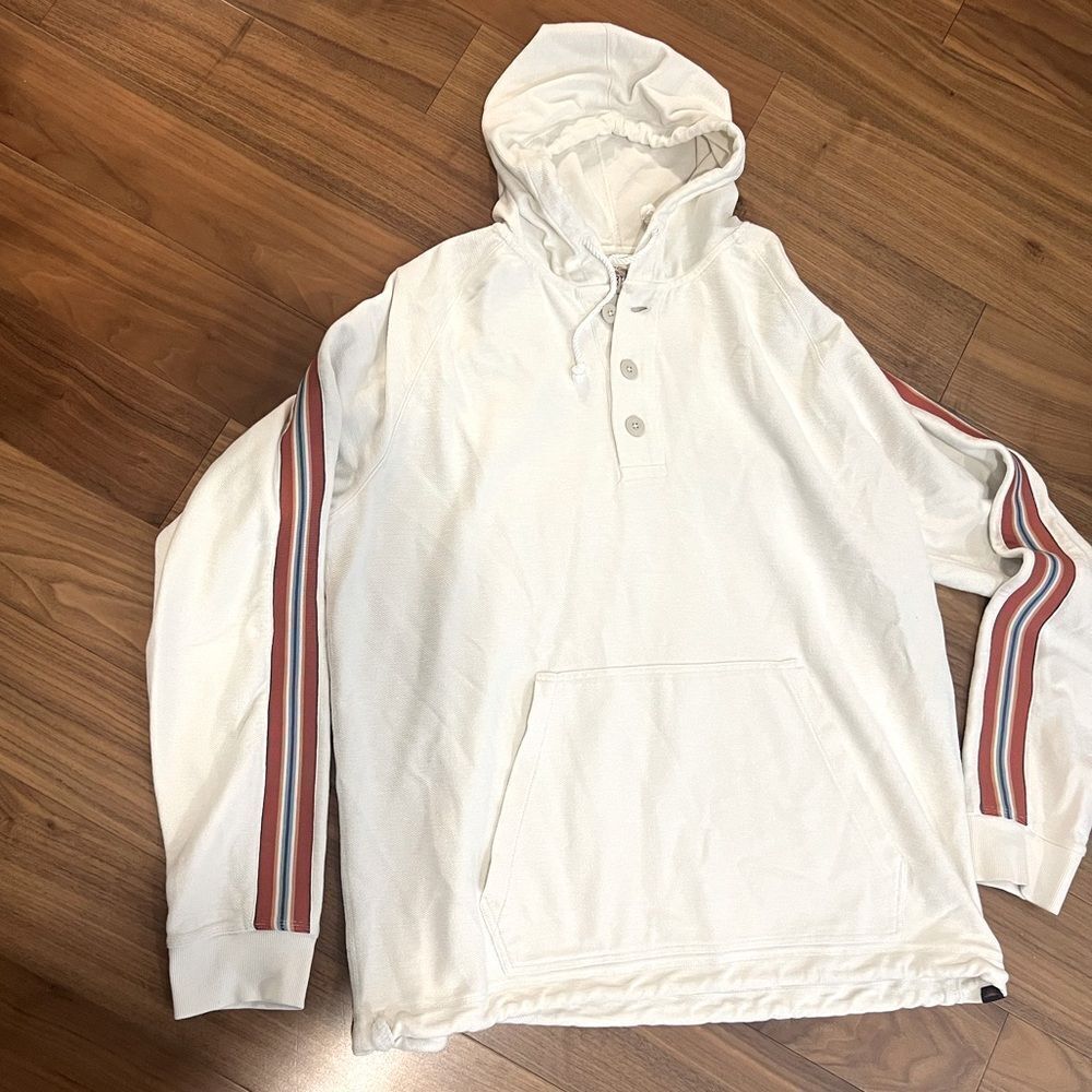 Faherty Biarritz hoodie White/cream Hoodie with Stripes size XXL